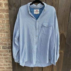 Vintage 1998 Levi's Blue Houndstooth Button Down L